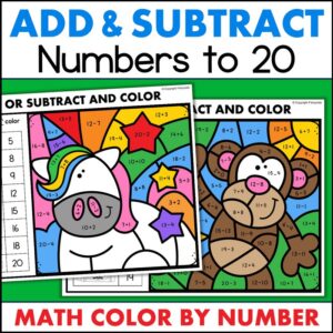 color by number math worksheets